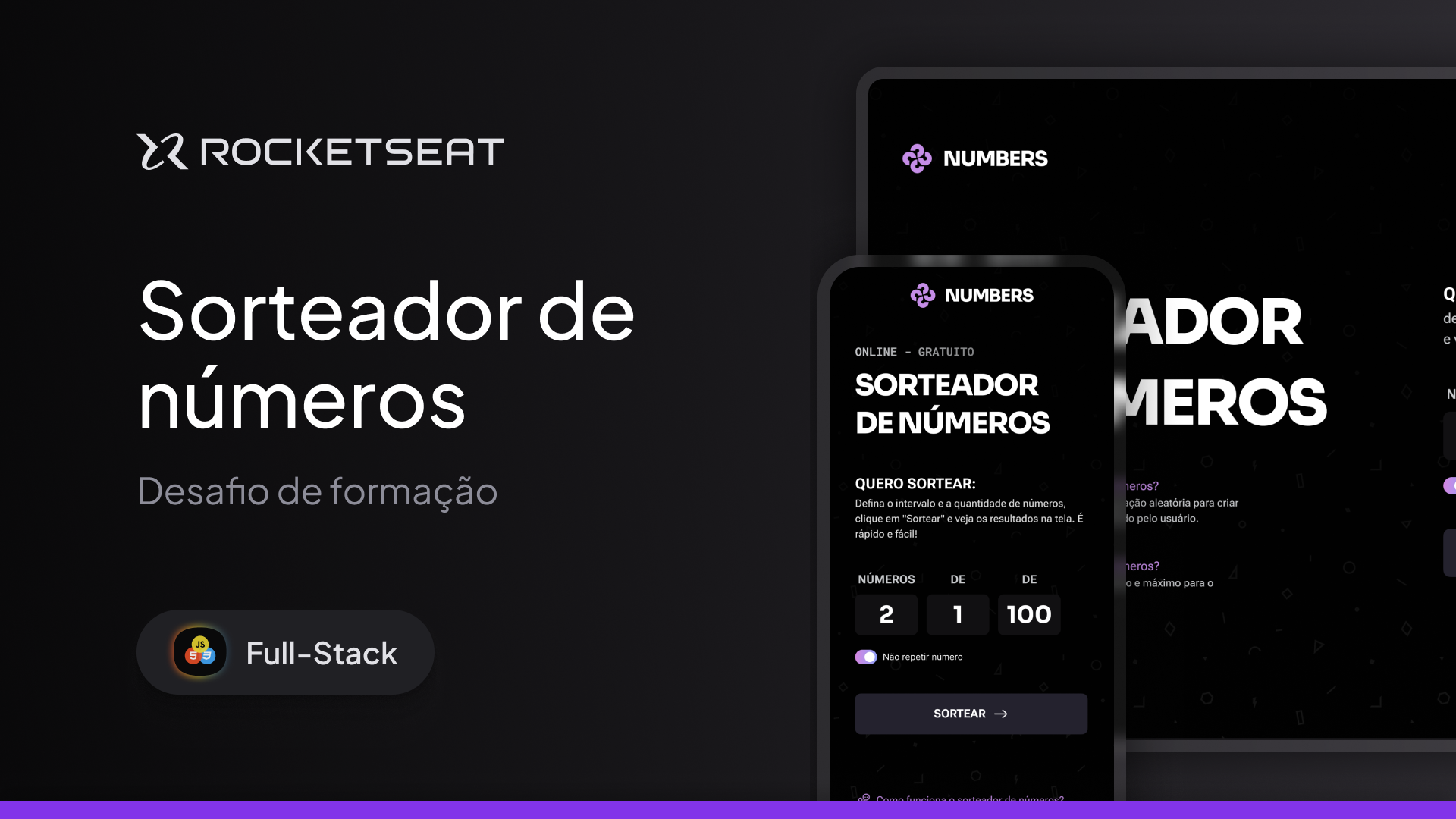 Screenshot do projeto Sorteador de Números desenvolvido na Rocketseat